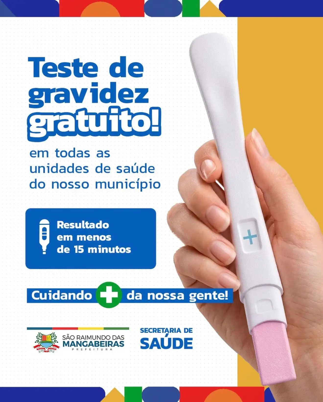 Secretaria de Saúde oferece teste de gravidez gratuito em todas as unidades de saúde do município