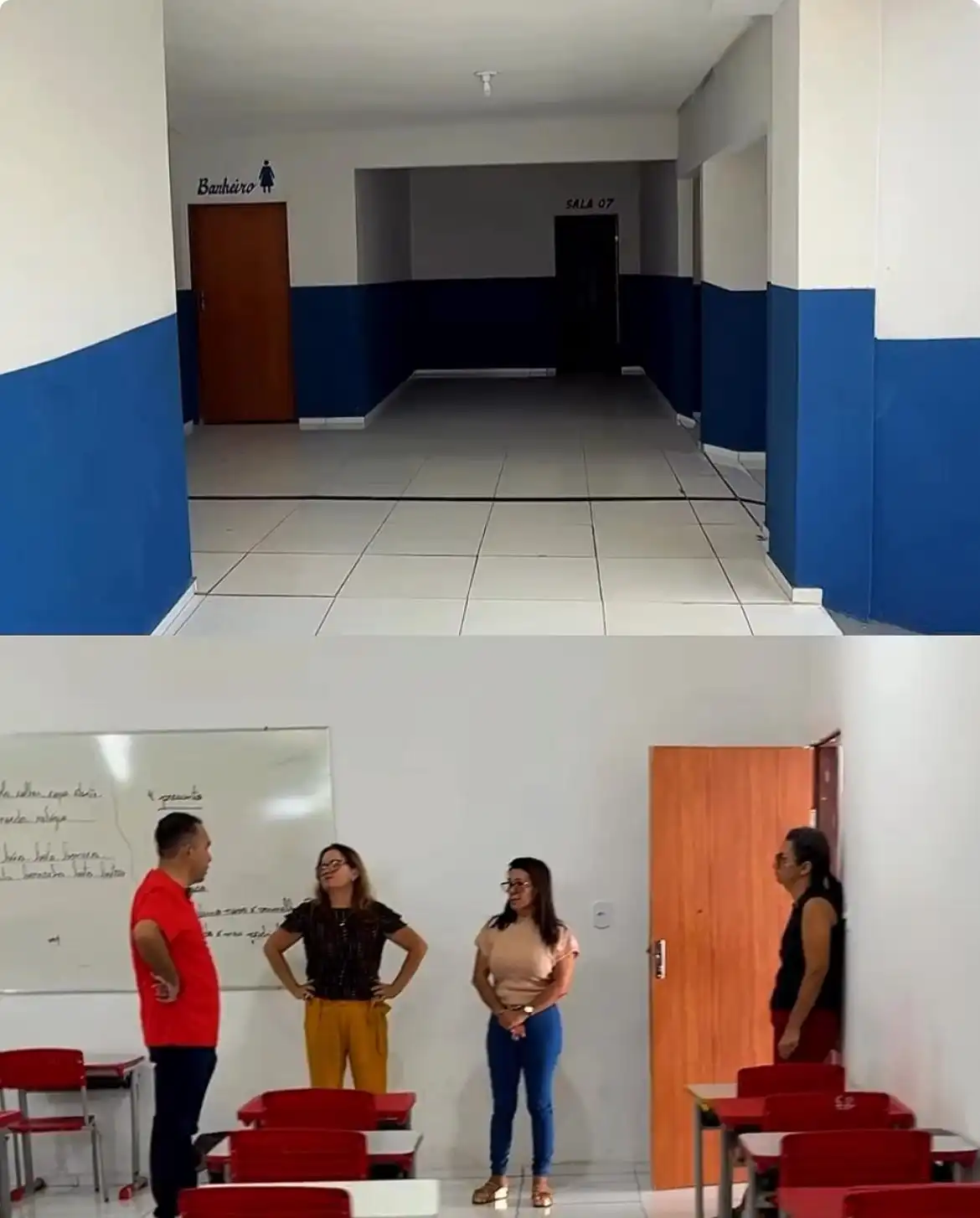 Foto 1 – Com novo formato de tempo integral, Escola Ceci Teixeira passa por reestruturação e recebe visita do Prefeito