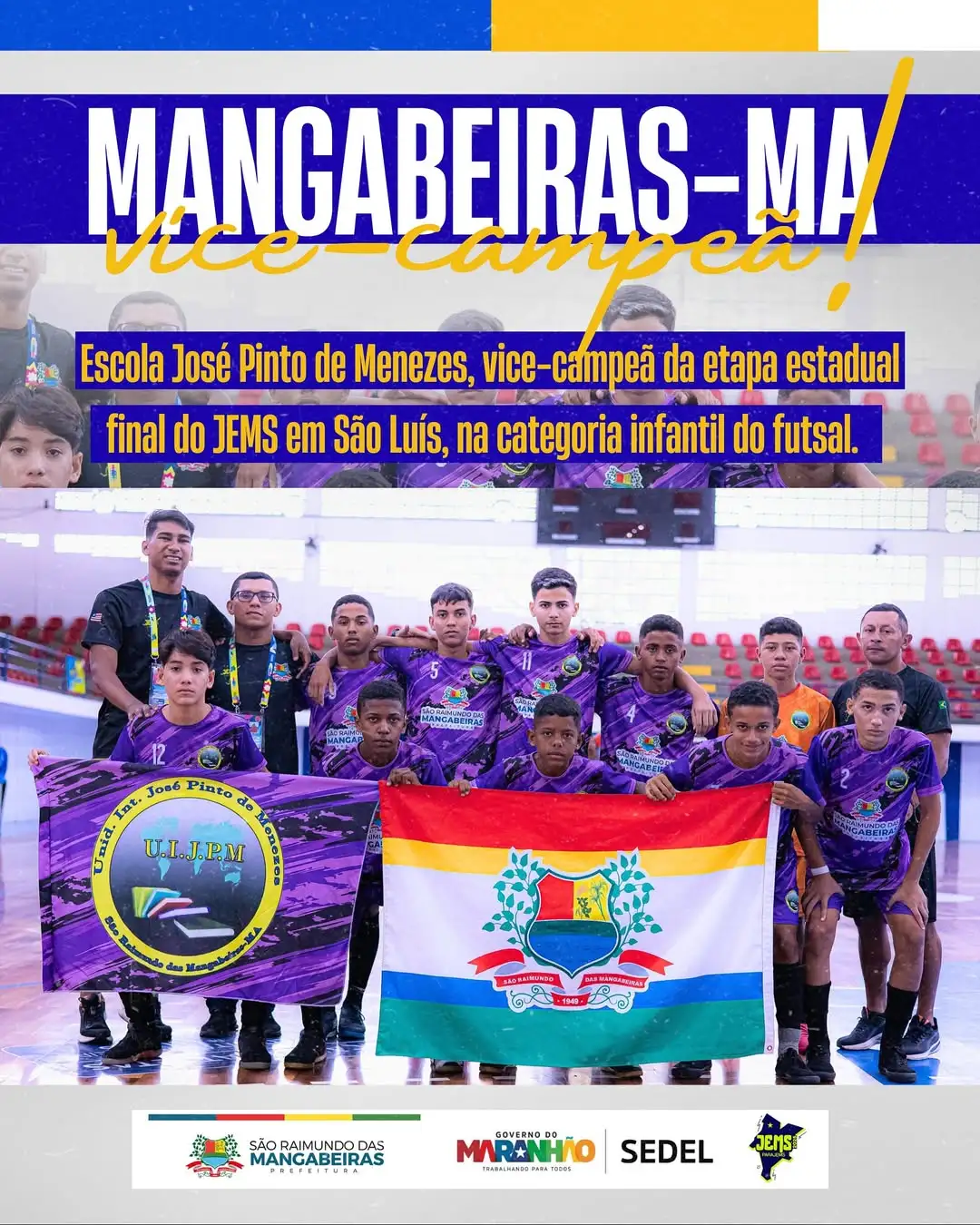 Escola José Pinto de Menezes conquista vice-campeonato estadual no JEMS