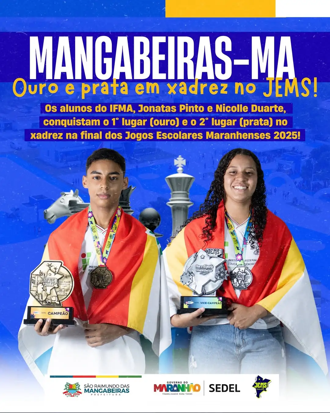 Mangabeiras celebra conquistas no Xadrez nos Jogos Escolares Maranhenses